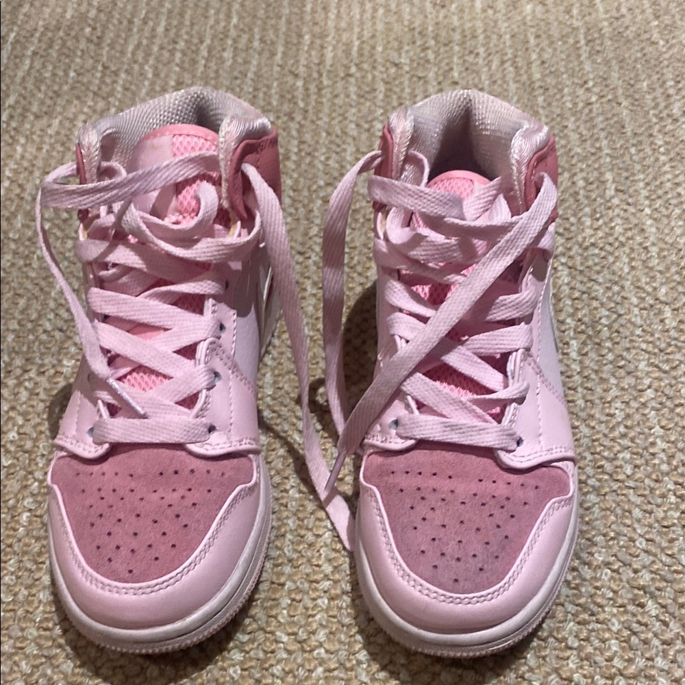 Nike Pink and White Mid-Top Sneakers - Picture 2 of 3